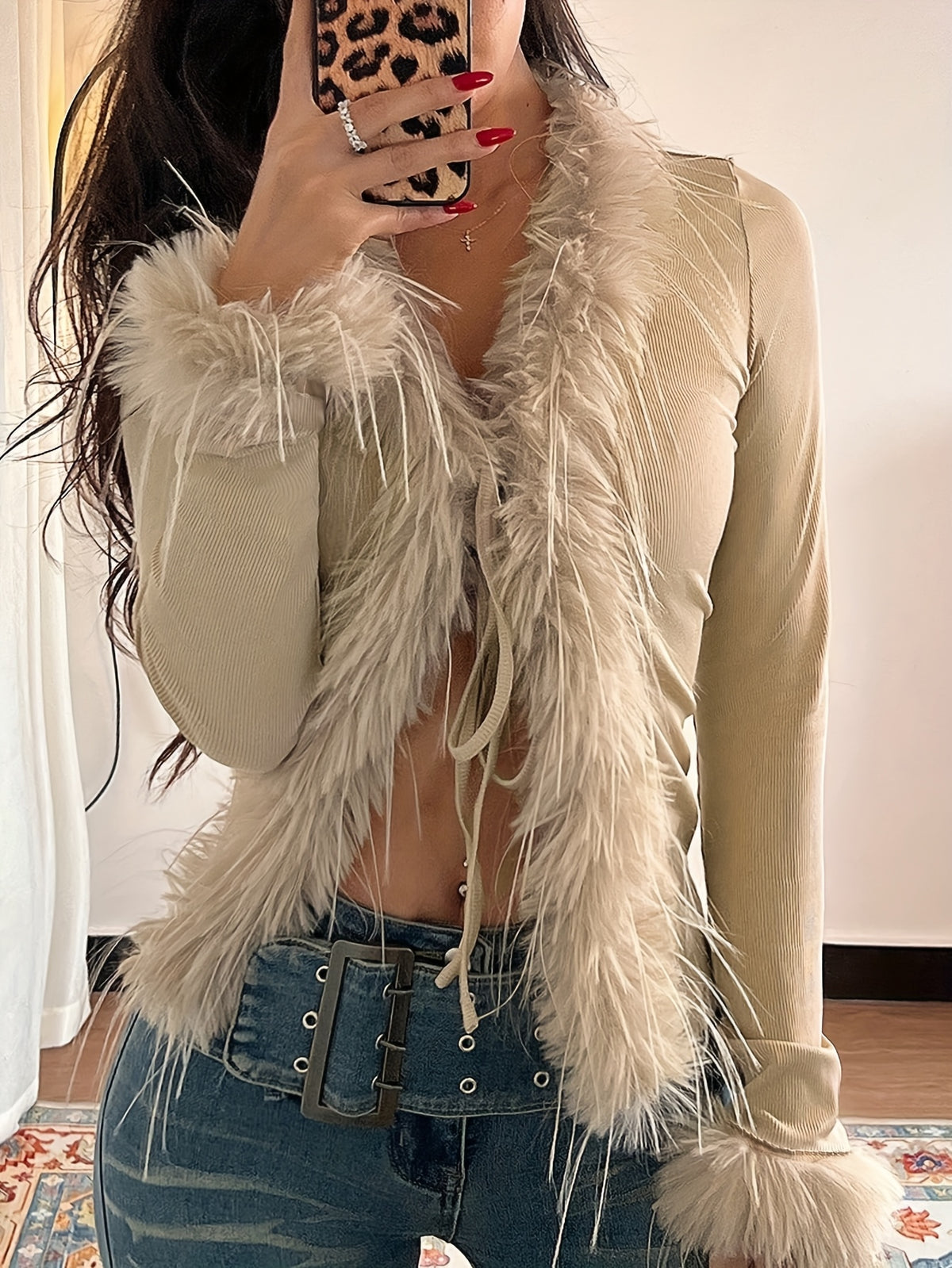 Women'S Sexy French Chic Long Sleeve Top - V-Neck, Hem, Perfect for Fall/Winter, Casual Chic Style, Casual Chic Style | Vneck Top | Fabric