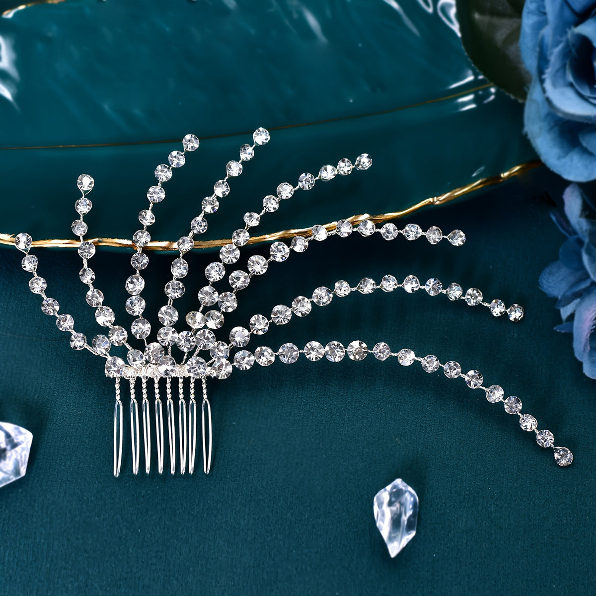 Elegant Silvery Sparkle Crystal Bridal Headpiece - Hand-Washable, Rhinestone Wedding Hair Accessory For Women