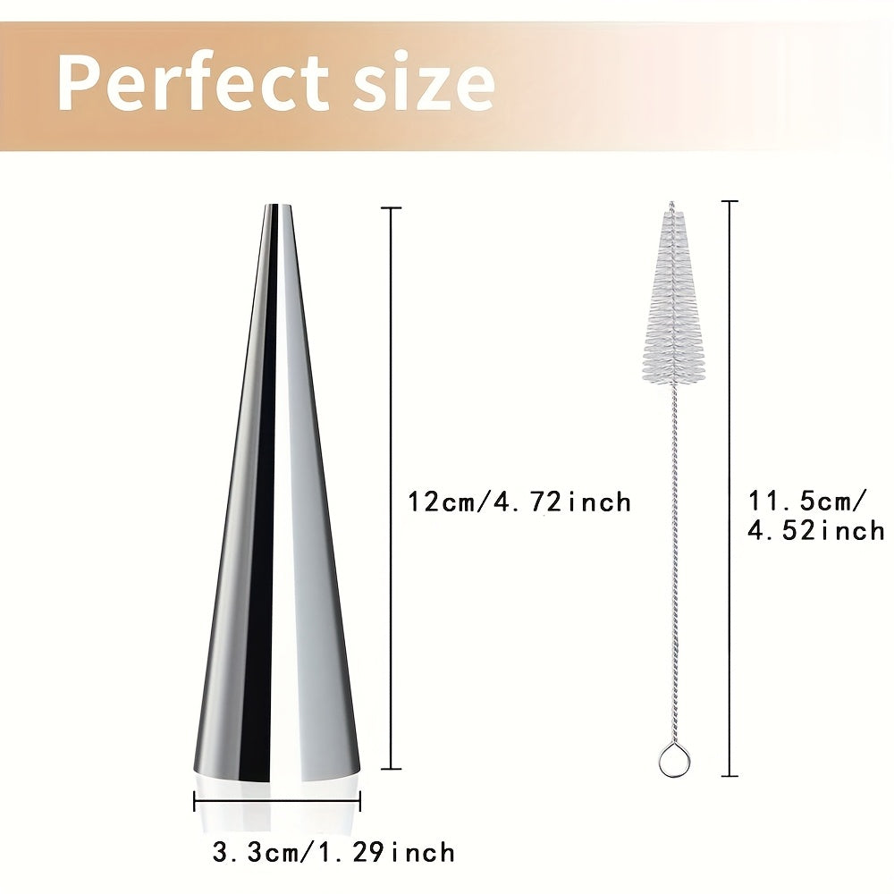 20 Pack Stainless Steel Cream Horn Molds - 11.94 cm Professional-Grade Ice Cream Cone Molds with Tapered Design for Waffle Cones, Cannoli, Popsicles - Durable & Easy-Clean Baking Cones for Home & Commercial Kitchens, Kitchen Essentials, Kitchen Tools, Pr