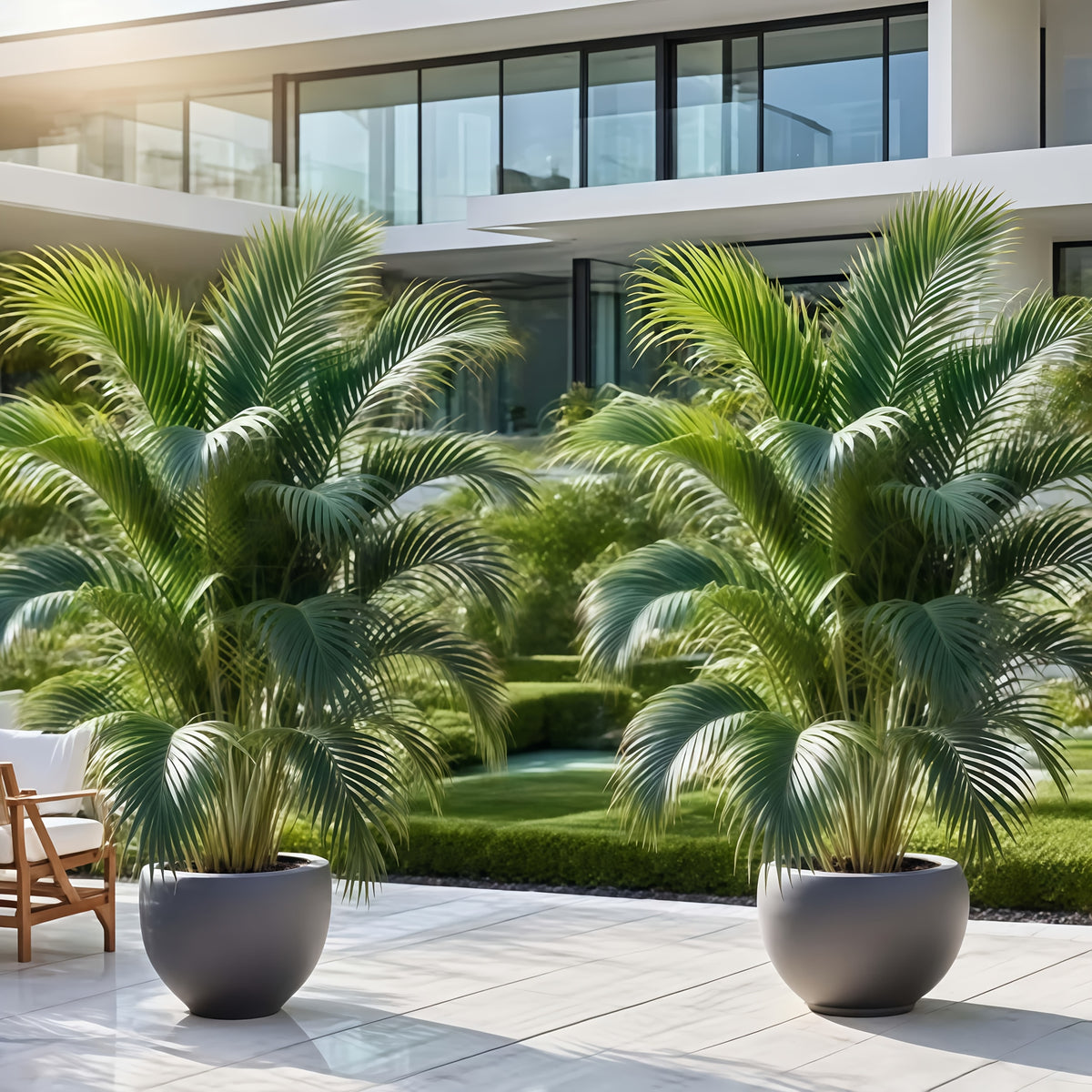 2pcs Large Outdoor Artificial Faux Palm Tree with 24 Leaves, Tropical Rainforest Maple Modern Decor - Suitable for Weddings Gardens, Festivals, Thanksgiving, Halloween, Christmas, Oktoberfest, Grandparents Day, Porch, Office, Courtyard, Patio, Living