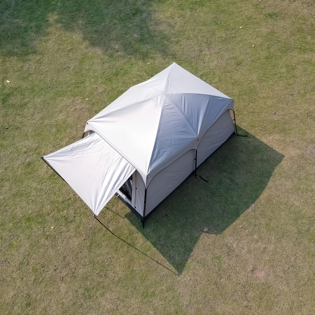 2-Room Family Camping Tent with Vestibule - Portable, Foldable Design, Windproof, Sun-Resistant Oxford Cloth, All-Season Use, Ideal for Outdoor Adventures, Camping Gear | Spacious Camping Tent | Durable Zippers, Camping Equipment
