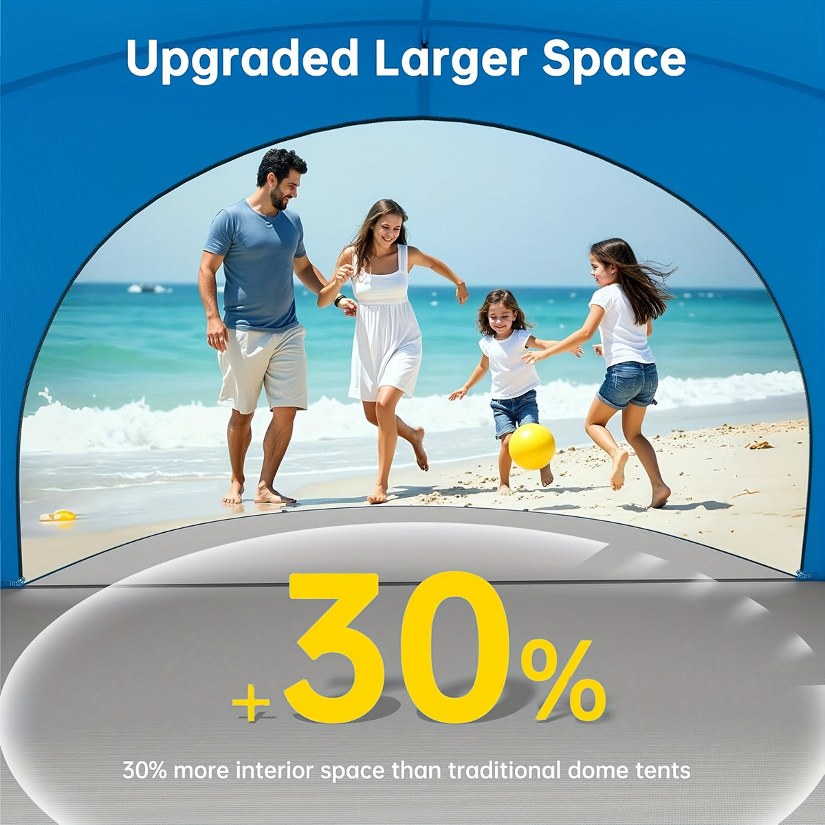 Beach Tent Sun Shelter, Beach Shade Tent with UPF50+ UV Protection, Beach Sun Shelter, Beach Shade with 2 Zippered Doors, Portable Beach Tent for Beach Camping Fishing