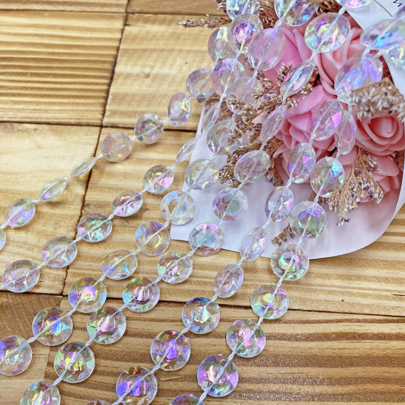 1pc 15.0meter Shimmering Bead Garland for Wedding Decor, Acrylic Gem Themed Hanging Decorations for Home and Party, No Electricity or Feathers Required