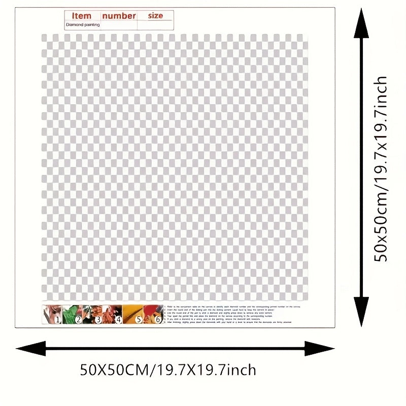 1pc 50x50cm/19.69x19.69in Frameless DIY Diamond Painting Kit, Cute Cat Design with Round Acrylic Diamonds - Perfect Gift for Family & Friends, Creative Art Craft for Home Decor