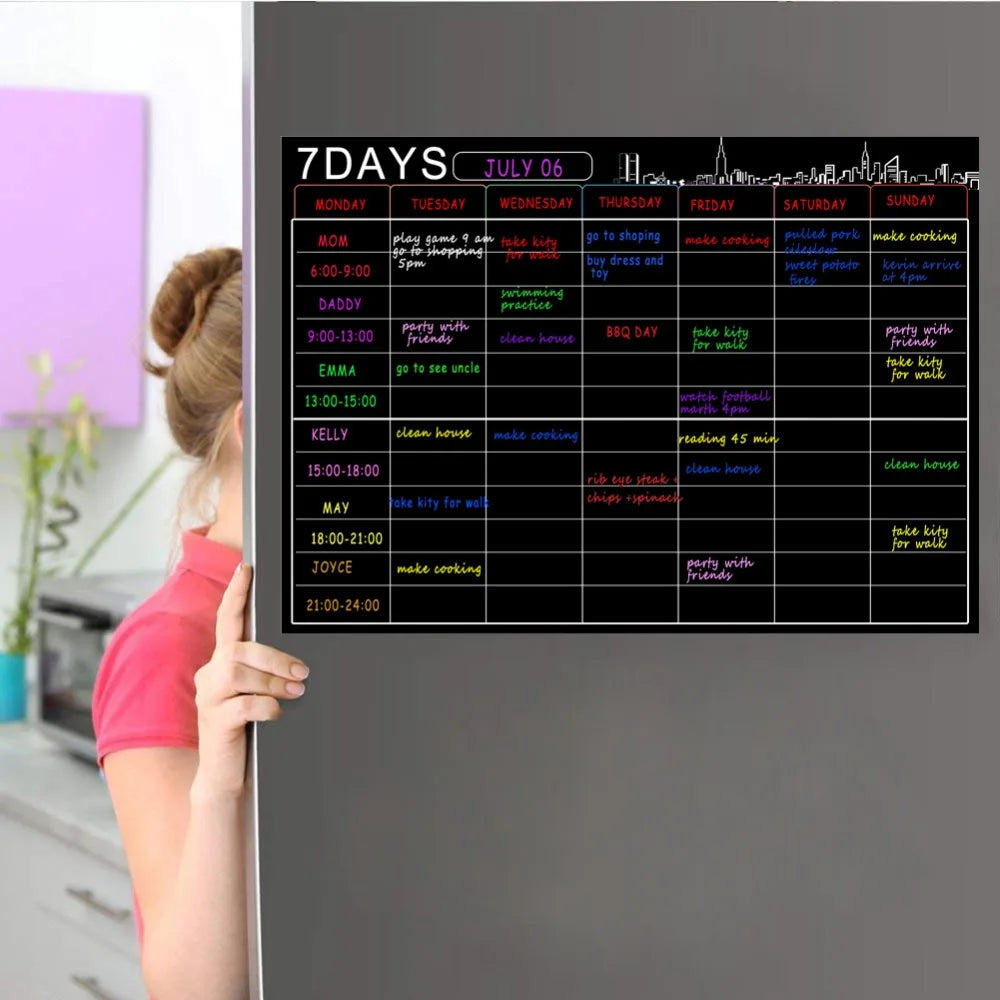 Magnetic Dry Erase Calendar Set 16x12'' Whiteboard Weekly Planner Organizer A3 White Board for Refrigerator Fridge Kitchen Home