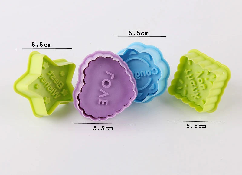 4pcs DIY Bake Mold Star heart Lion Shaped 3D Cookie Cutter Biscuit Cake Molds Animal Cartoon Sugarcraft Decor Kitchen Tool GYH