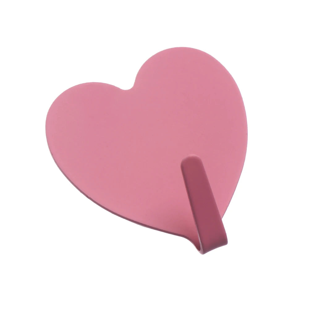 1pc Metal Heart-shaped Cartoon Chef Shape Strong Adhesive Paste Wall Bearing Kitchen Hook No Trace Waterproof Bathroom Supplies