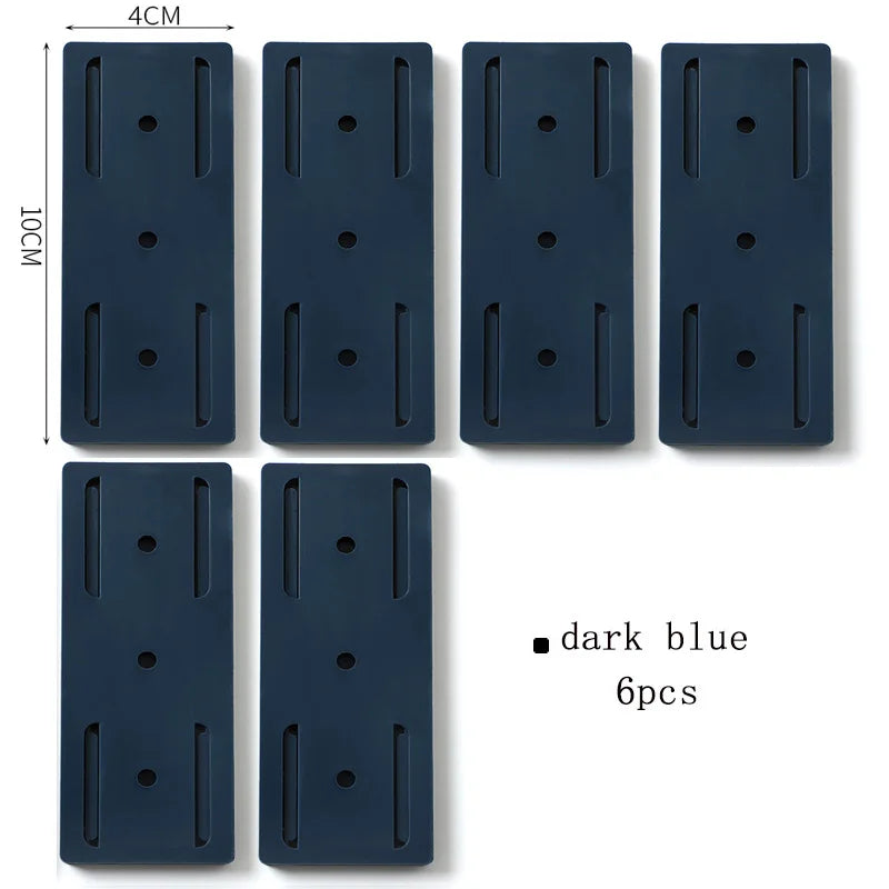 Self-Adhesive Power Socket Strip Fixator Wall Mounted Self Adhesive Punch Free Row Plug Holder for Kitchen Home Office