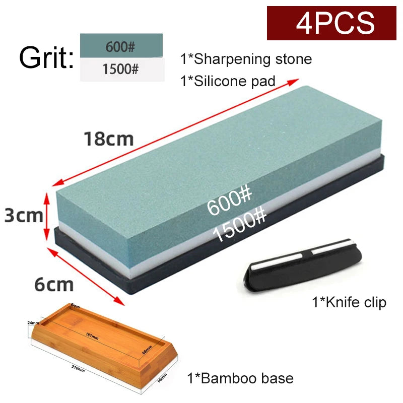 Sharpening Stone Knife Professional Sharpener Whetstone Dual Side Set Grinding Shapner Water Wetstone Kitchen Accessories Tool
