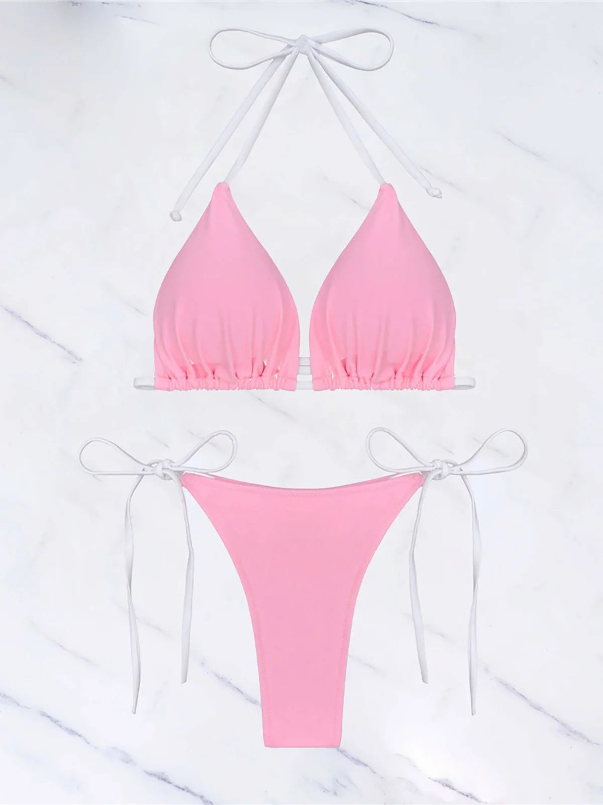 S - XL Sexy Halter Strappy High Cut Bikini Women Swimwear Female Swimsuit Two-pieces Bikini set Bather Bathing Suit Swim V6244