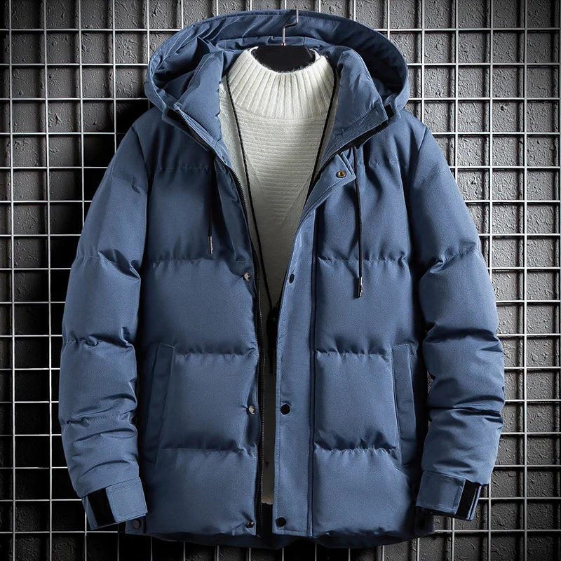 Men's Casual Fleece-padded Jacket Warm Waterproof Crisp High-quality Fabric Comfortable Skin Breathable Wear Handsome Coats