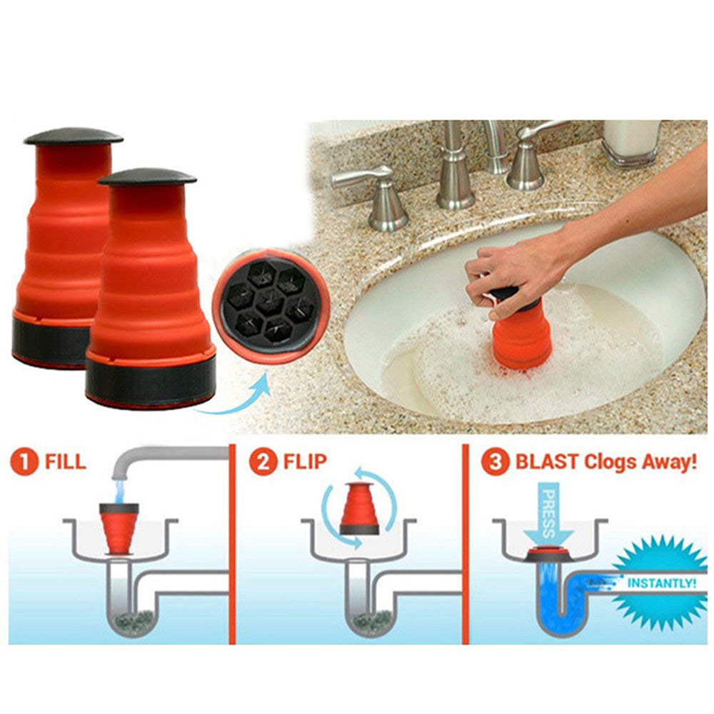 Clog Drain Cleaning Remover Tool Kitchen Plunger Sink Sewer Dredge Pipe High Pressure Air Blaster Pump for Bathroom Toilets
