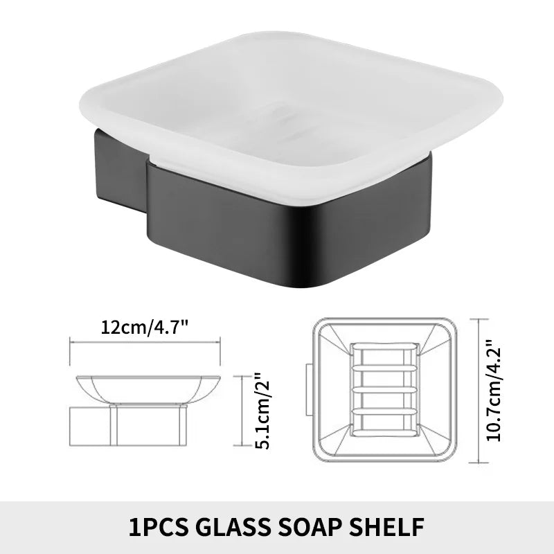 Soap Dish holder for Kitchen Bathroom Accessories Wall Mount Soap Dispenser Soap Rack With Glass Dish Metal Soap Holder Gold