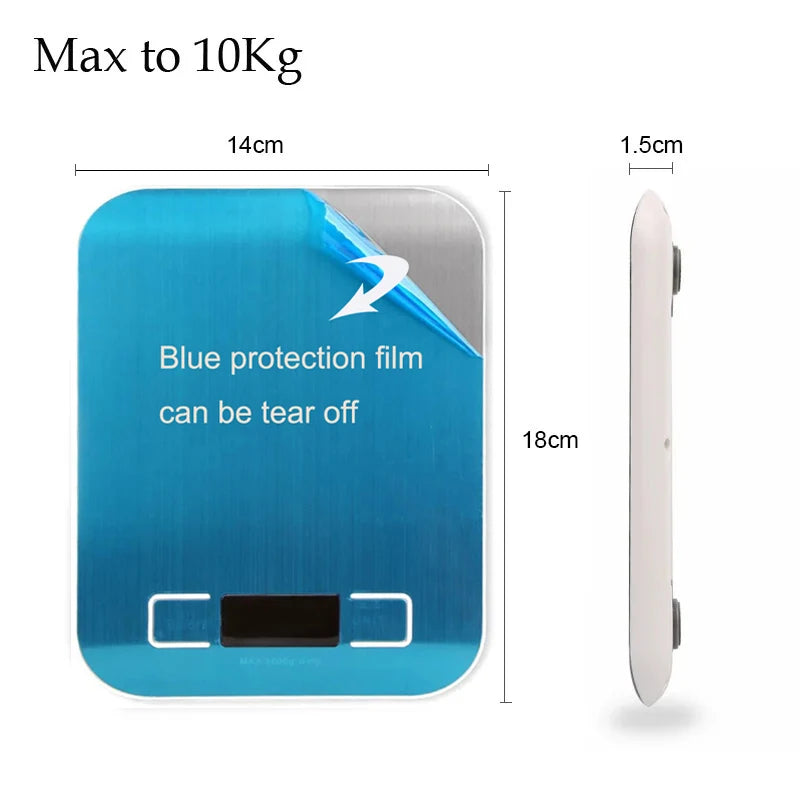 Electronic Digital Scales 5kg 10kg 1g Weights Scale Stainless Steel Food Balance Measure Tools LED Display Kitchen Scale