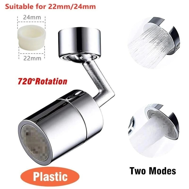 1080° Rotation Faucet Sprayer Head 22/24mm Adaptor Faucet Extender Aerator Splash Bubbler Nozzle Kitchen Tap Washbasin Robot Arm