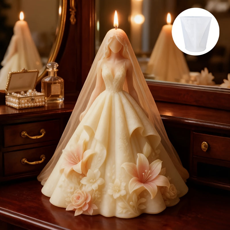 Wedding Dress Mold - Reusable Silicone/Resin/Candle Molds for DIY Wedding Gown Making, Bridal Cake Topper & Craft Decorations, Lifelike Wedding Party, Anniversary/Valentine’s Day Candles/Plaster Figurines (Easy Release
