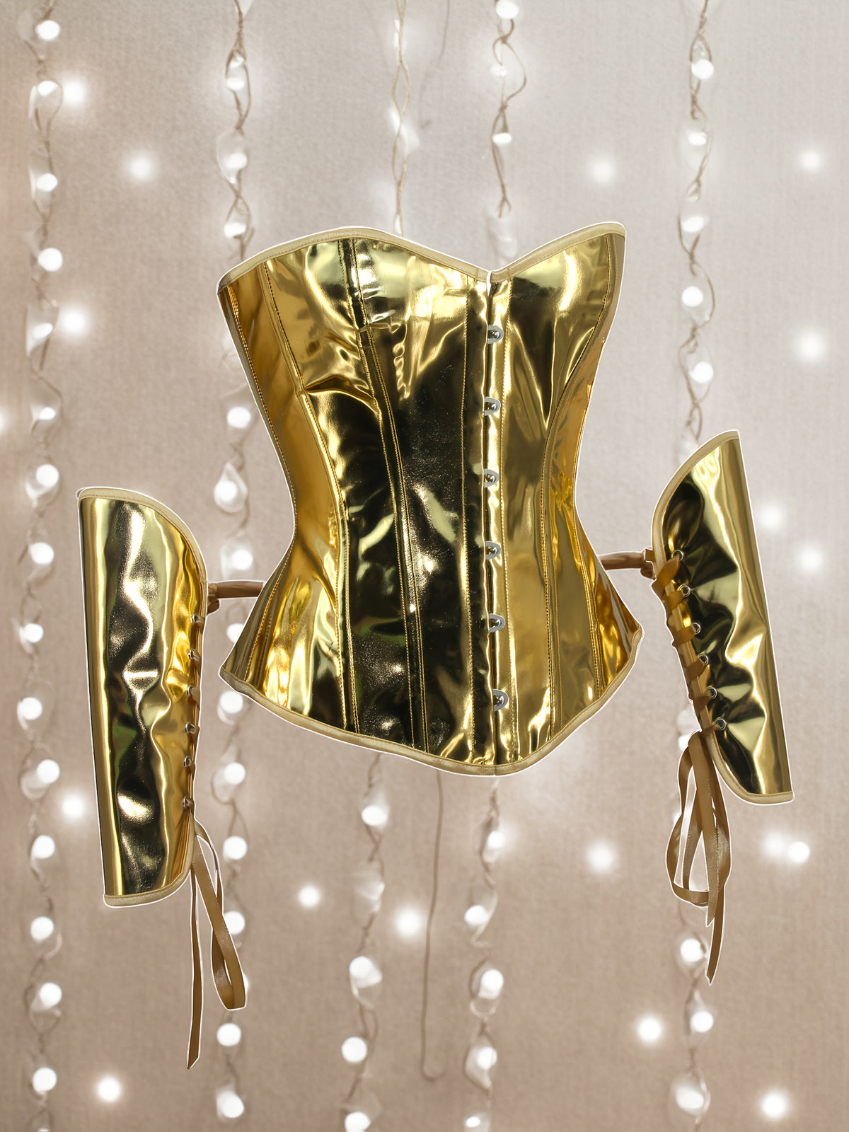 Gogo Future Technology Golden Tight-Fitting CORSET, Steel Knight Performance Ball Gown Set