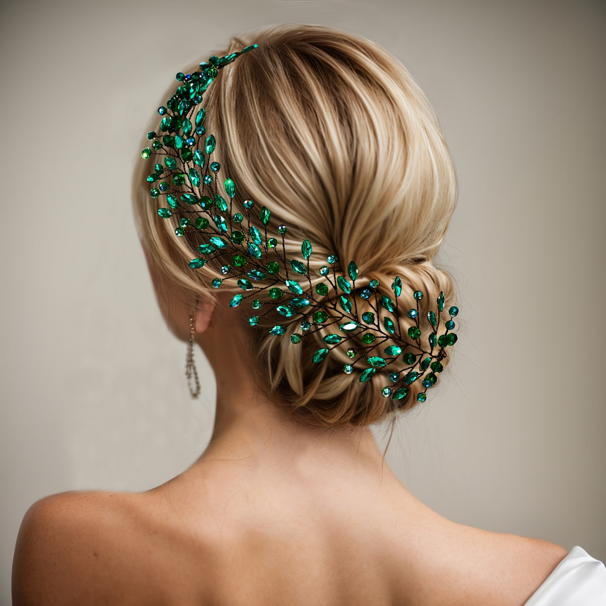 Bohemian Y2K Green Rhinestone Hair Band, Resin Dress Up Headband for Women, St. Patrick'S Day Party Gift Accessory