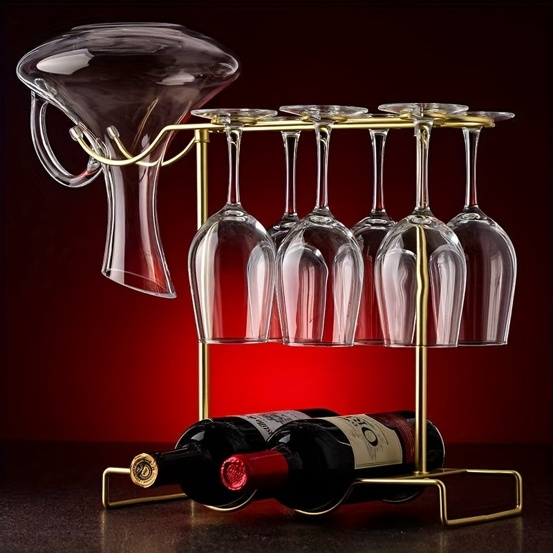 Red Wine Rack Ornament Home Display Stand Red Wine Glass Hanging Shelf Goblet Integrated Set Light Luxury High-end