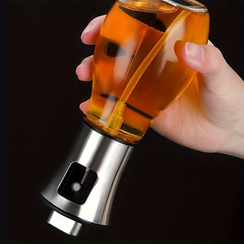 Stainless Steel Glass Oil Sprayer - Large Capacity Pressurized Spray Bottle, BPA-Free Triangular Design Suitable for Olive Oil and BBQ Oil | Perfect Kitchen Essential, Ramadan Gift | Non-Toxic Material, Oil Dispenser, Oil Dispenser Bottle For Kitchen, Oi