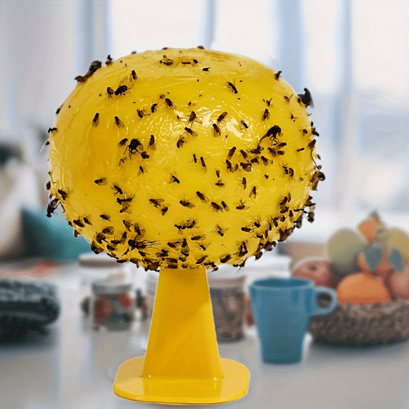 3pcs Set with Base: Fly Trap, Sticky Insect Ball, Fruit Fly Trap, Yellowjacket and Mosquito Killer, Indoor and Outdoor Home Gardening Pest Control Tool Kit, PP Material, No Electricity or Battery Needed, Garden Pest Control | Modern Aesthetic | Dura