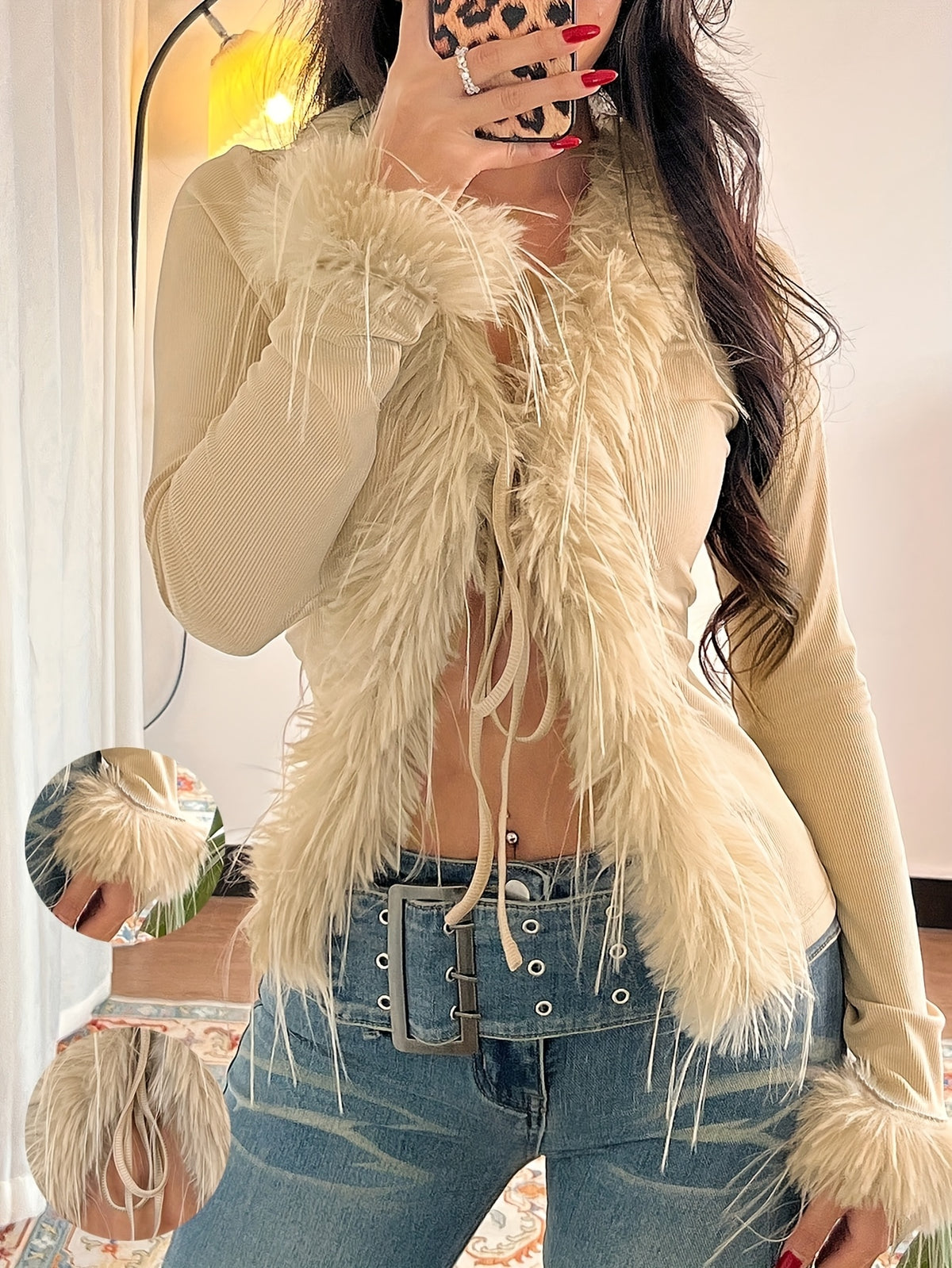 Women'S Sexy French Chic Long Sleeve Top - V-Neck, Hem, Perfect for Fall/Winter, Casual Chic Style, Casual Chic Style | Vneck Top | Fabric