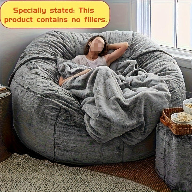 2-Color Options Lazy Sofa for Single/Double Use, Bedroom/Study/Lounge/Tatami/Cinema Comfortable Sofa with Removable and Washable Cover. Note: Filling Not Included, Space-Saving Design, Easy Assembly, Washable Fabric, Apartment Furniture for Small