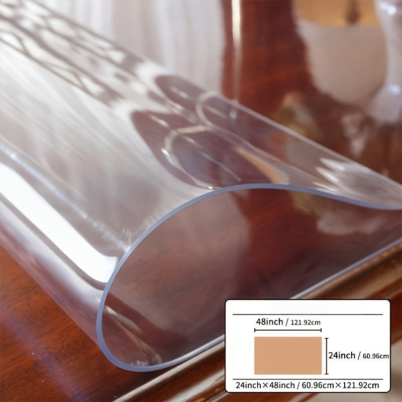 60.96x119.38 cm Clear PVC Tablecloth - Ultra-Thin Transparent Desk Mat, Durable & Easy-Clean Surface for Office, Dining, and Party Use, No Electricity/Battery Needed, Party Table Decor | Modern Table Cover | Easy Clean Surface, Table Decorations