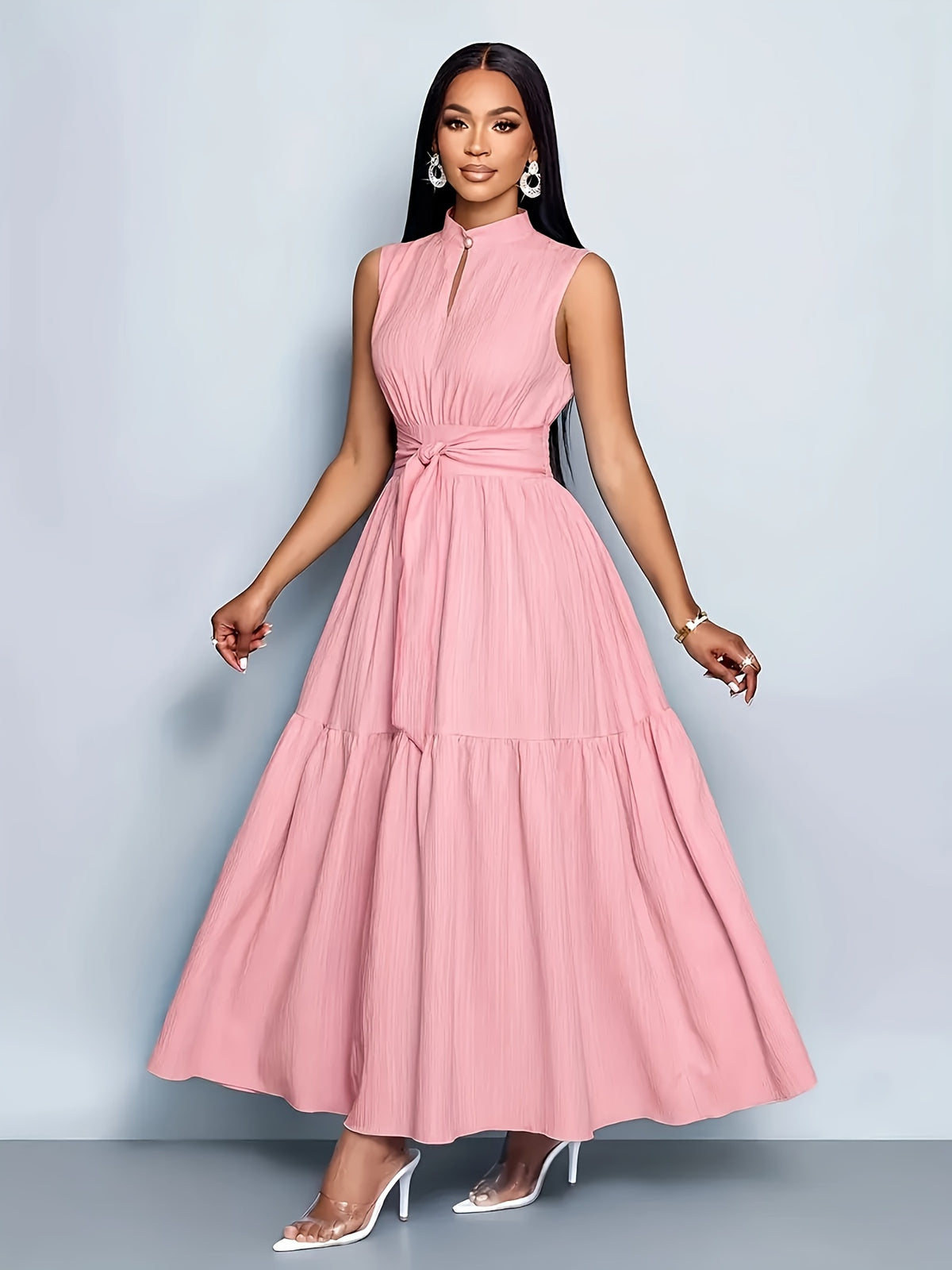 Qianmo Directional Summer Women'S Elegant Sleeveless Fashionable Large Swing Dress