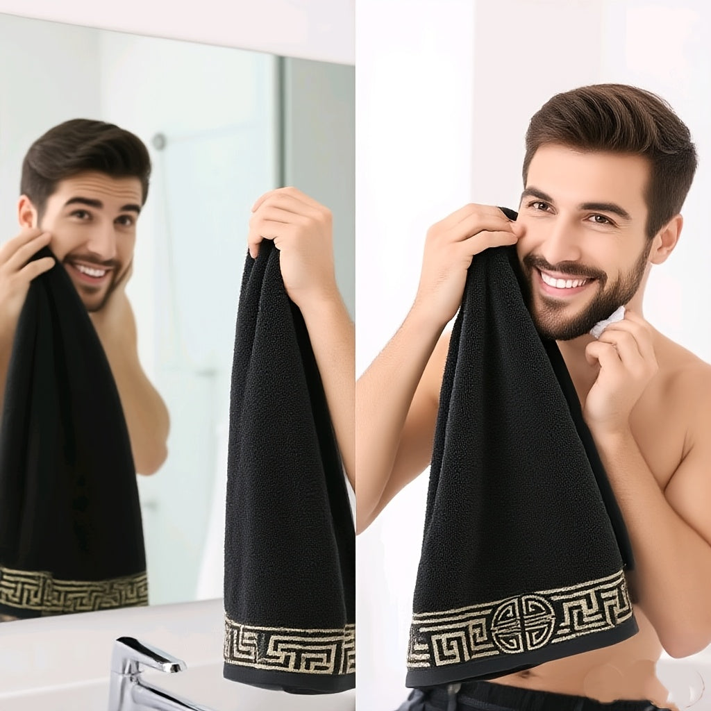 4pcs 35.05*74.93cm Hand Towels, 100% Pure Cotton Material, GSM460, Exquisite Embroidery Pattern, High-Quality Hand Towels, Ultra Soft and High Absorbency, Non-Shedding and Fade-Resistant, Essential for Home Bathroom or Travel, Gift Towels, Holiday Decora