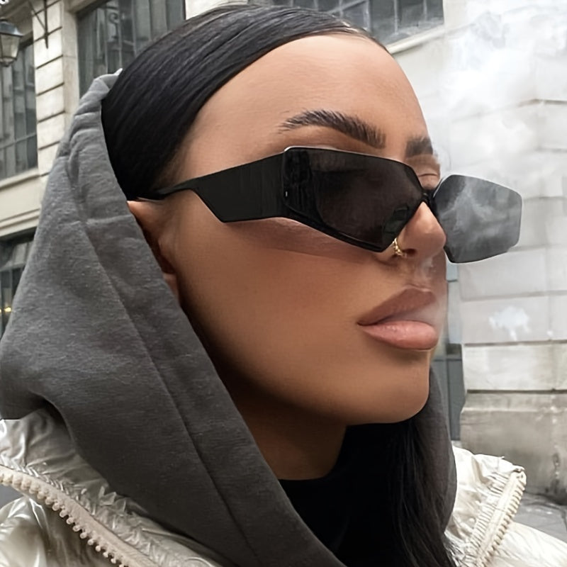 2024 New Arrival Retro Street Fashion Glasses, Semi-rimless, PC Polycarbonate Lens, Metal Frame, Y2K Style, with Metal Hinge, for Men, Women