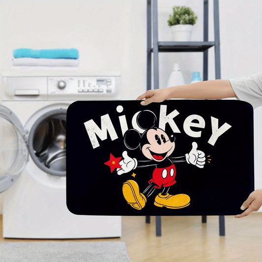 3pcs Disney Mickey Print Bathroom Mat Set, Three-Piece Bath Mat Set Rug Set, Bathroom Floor Mat, Toilet Lid Mat, Toilet U-Shaped Mat, Floor Rug, Christmas Decoration, Birthday Gift, Anniversary, Disney Fan Gift