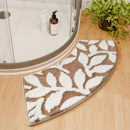1pc Curved Corner Bath Mat Rug, Fluffy Bathroom Rug Bath Mat, Extra Soft Absorbent Premium Bath Rug, Non-Slip Comfortable Bathroom Mat for Bathroom Floor, Sink, Bathtub, Shower Room, Home Decor, Bathroom Floor Mat, Bath Mats For Bathroom Floor, Bathroom