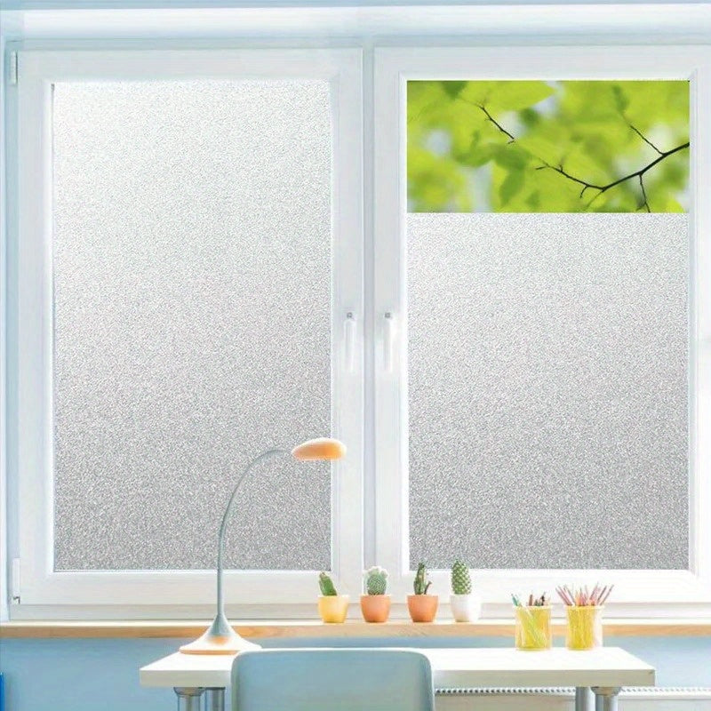 1pc Pure Frosting Electrostatic Adhesive Free Glass Film Sticker Window Decal Thermal Insulation Film Window Protective Film Sea Transportation