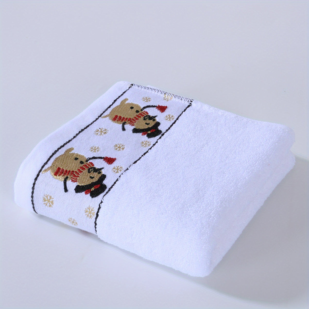 4pcs 2pcs 40*75cm + 2pcs 70*140cm Christmas Golden Embroidered Snowman 100% Cotton Red Towel Bath Towel Adult Couple Towel Bath Towel Christmas Gift Towel Bath Towel Universal Home Daily Use 100% Cotton Washcloth Bath Wrap Towel