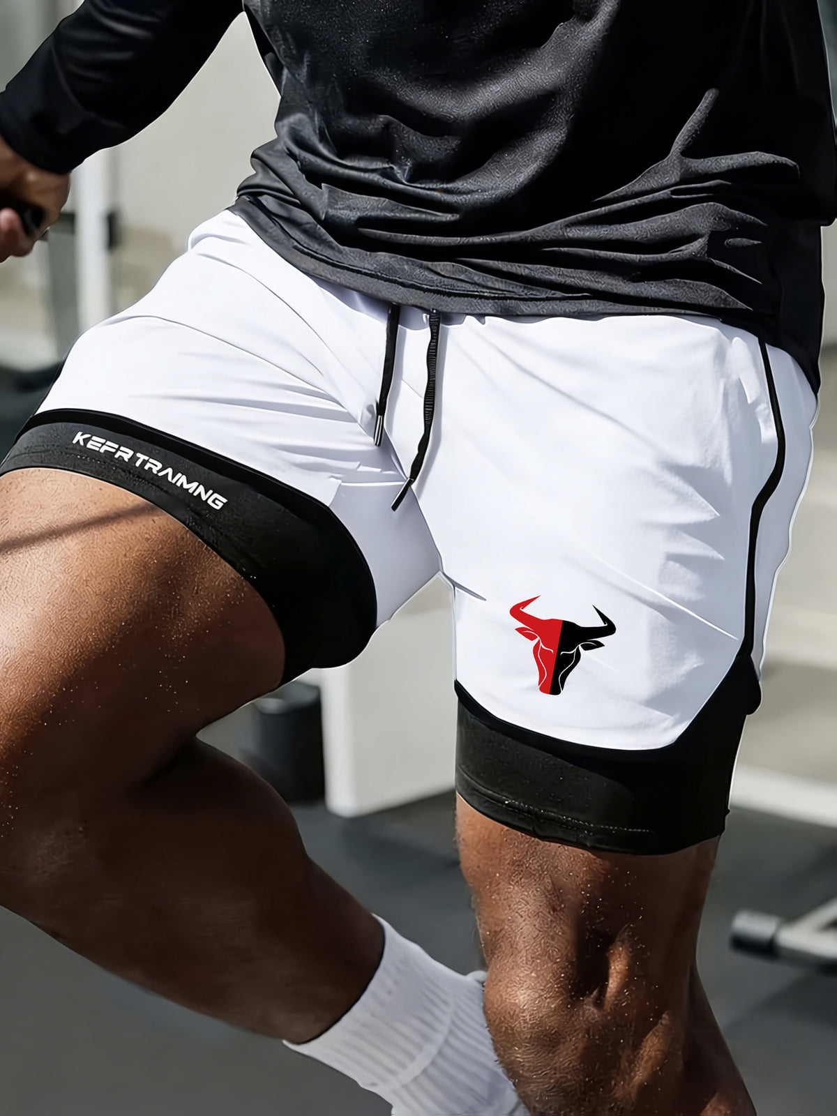Men's Quick-Dry Double-Layer Sports Shorts with Built-In Pocket and Towel Hanging Loop | Breathable Athletic Shorts Suitable for Training, Jogging, and Fitness, an Essential for Daily Wear