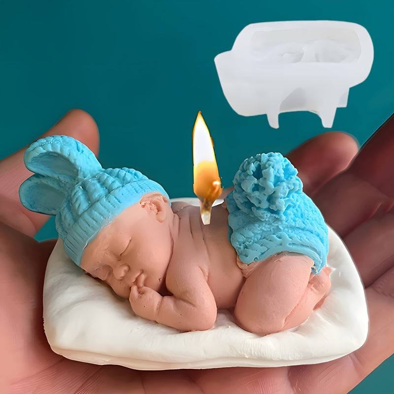 DIY 3D Sleeping Youngsters Angel Silicone Mold for Aromatherapy Candles, Epoxy Resin Crafts, Handmade Soaps - Home Decor Art Ornament Gift