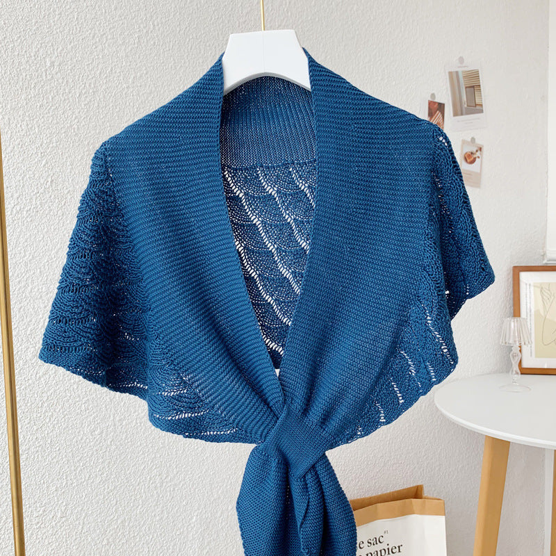 Women'S Stylish Openwork Yarn Shawl - Lightweight, Breathable Polyester, Perfect for Layering or Standalone Outfits, Machine Washable, Weekend Casual Wrap | Versatile Shawl | Stylish Knitwear, Shawls for Winter