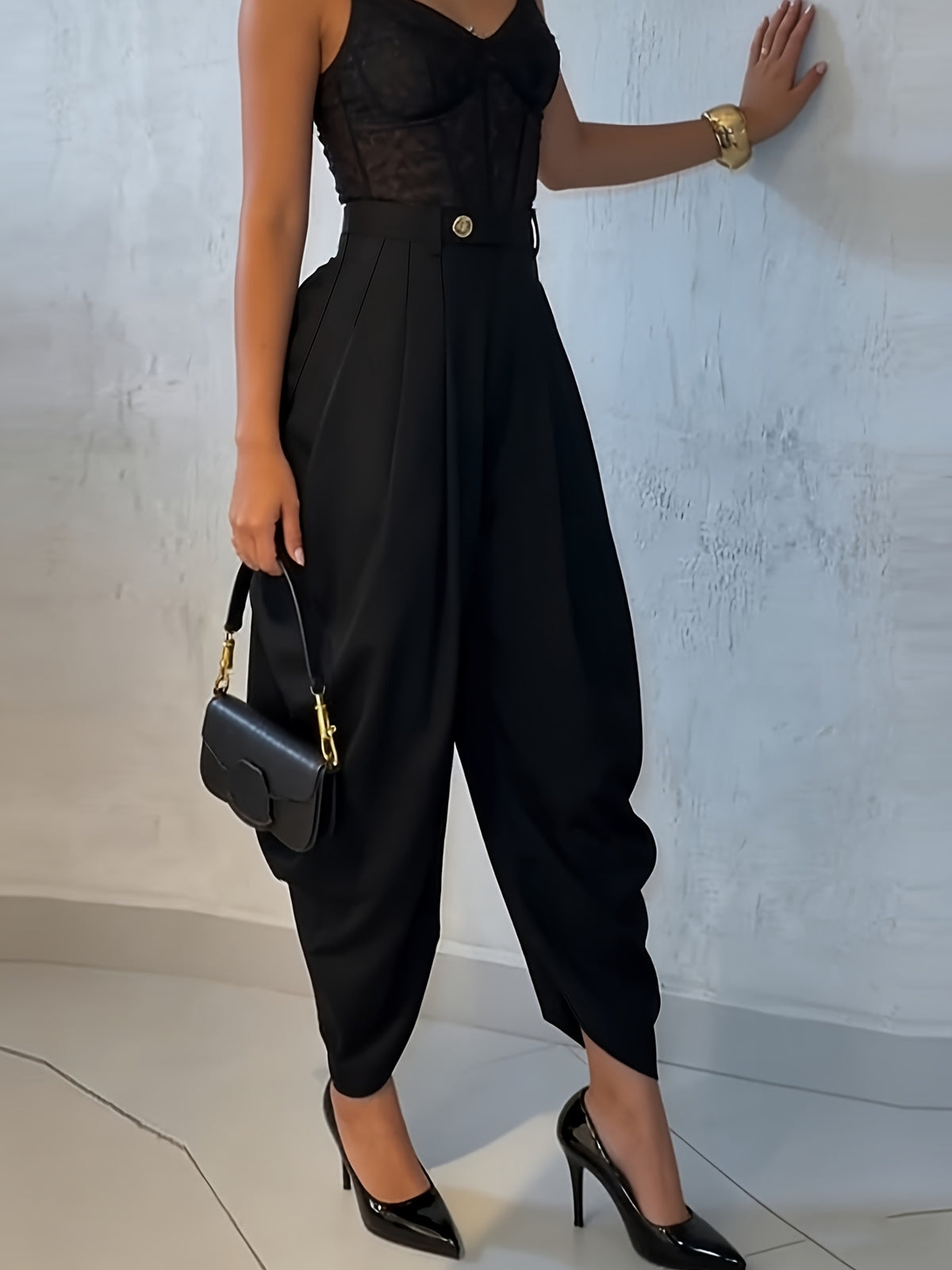 Women'S Fashion Casual Solid Color Irregular Design And Loose Silhouette Long Pants