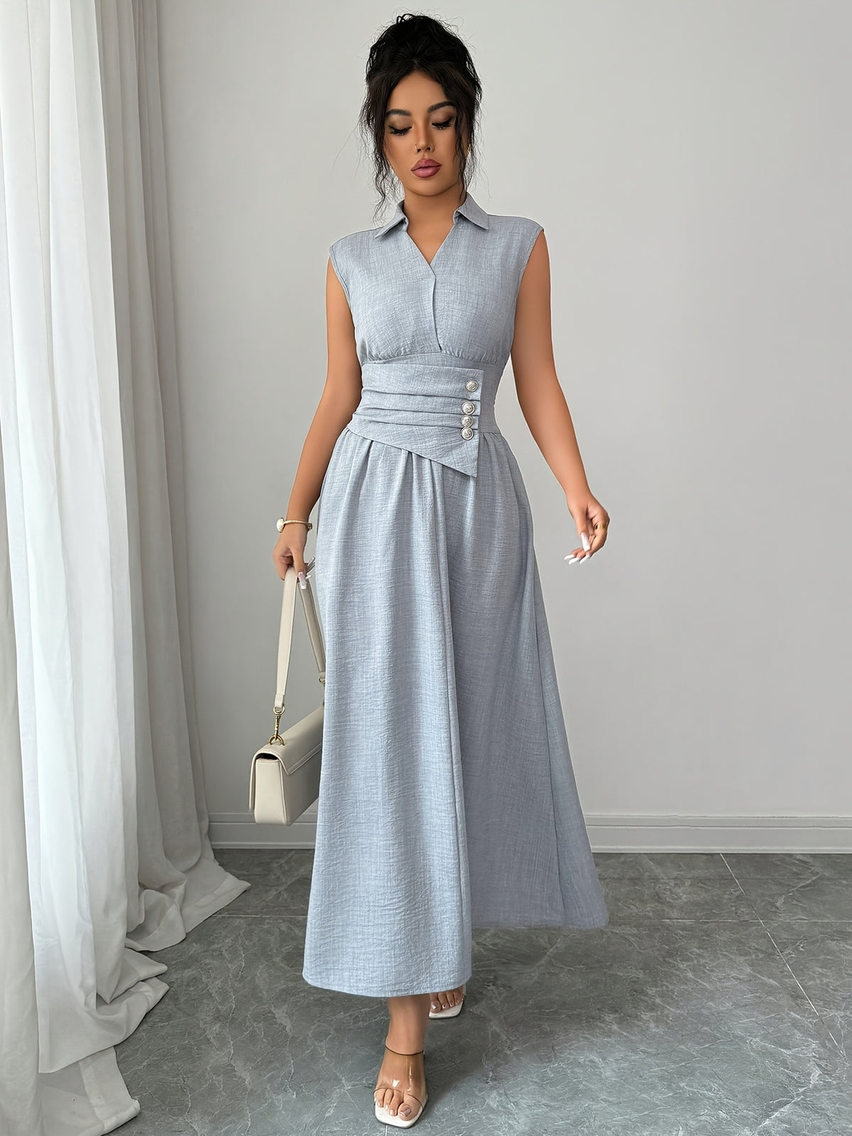 Women'S Dress A Long Dress, Matching Texture, Slim Waist, Suitable for Spring, Summer And Autumn Commuting And Going Out Elegant Party Women'S Clothing Women'S Summer Dress Casual Elegant Women'S Clothing Women'S Summer Clothing Elegant Women'S Dres