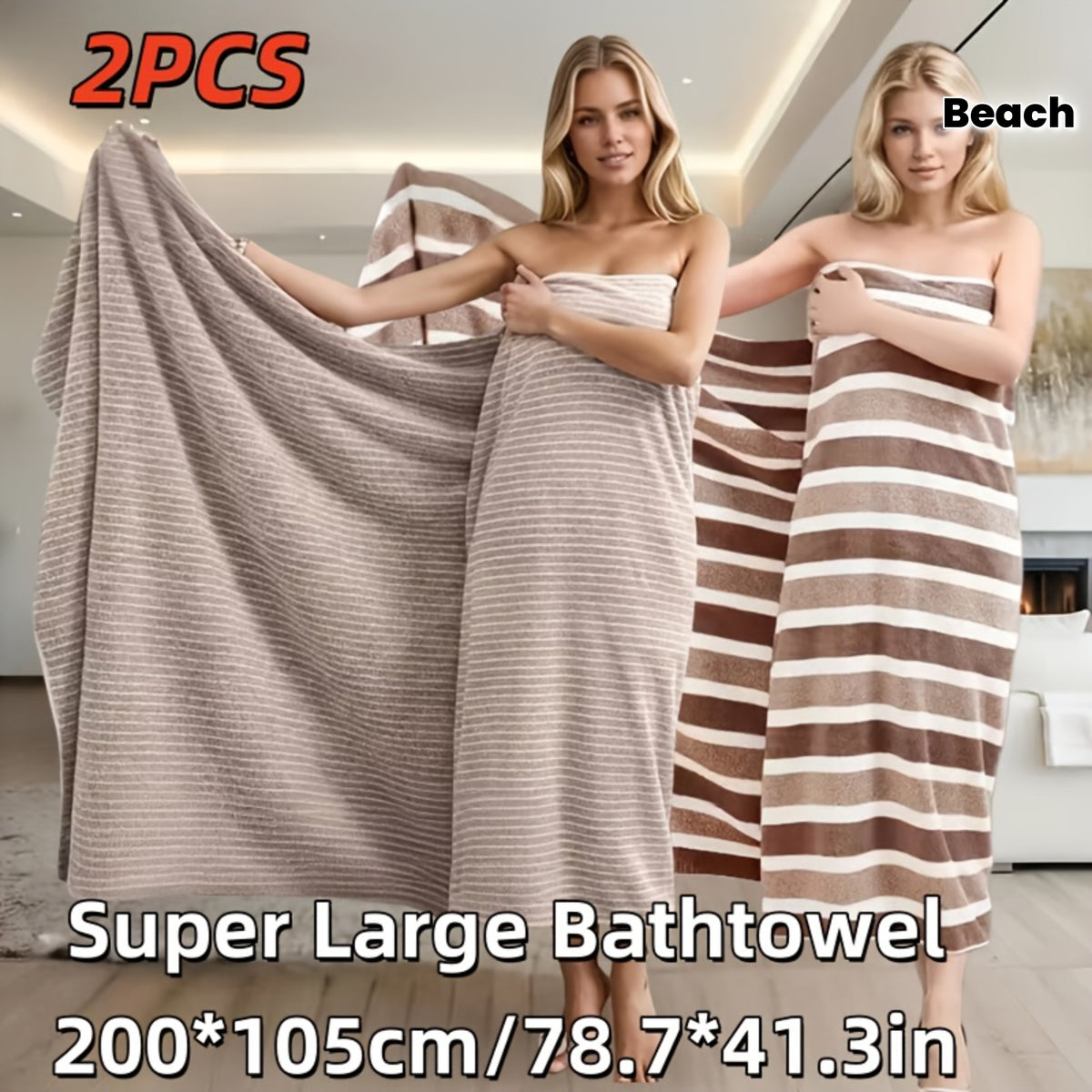 2pcs Extra Large Bath Towels, 78.74x41.34 Inches (200cm x 105cm) - Soft, Absorbent, 80% Polyester 20% Nylon, Quick-Dry Microfiber, Perfect for Home, Beach & Outdoor Use | Ideal Holiday Gift | Space-Themed Decorative Beach Towels | Microfiber Towels, Wash