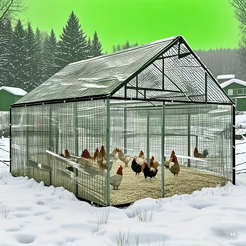 Transparent Waterproof Canopy - Perfect for patio parties, chicken coop protection, garden shade, porch rain cover, and camping waterproofing. It creates a dry space that keeps wind and rain out seamlessly