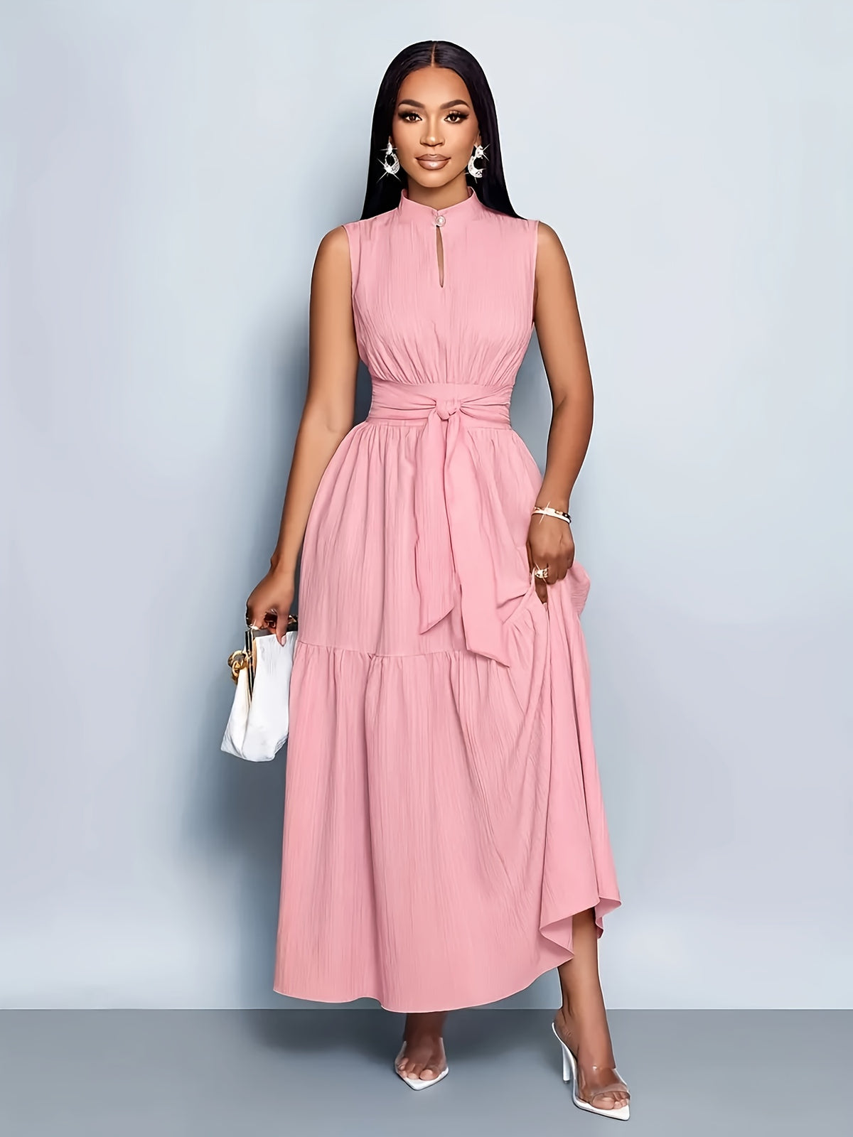 Qianmo Directional Summer Women'S Elegant Sleeveless Fashionable Large Swing Dress
