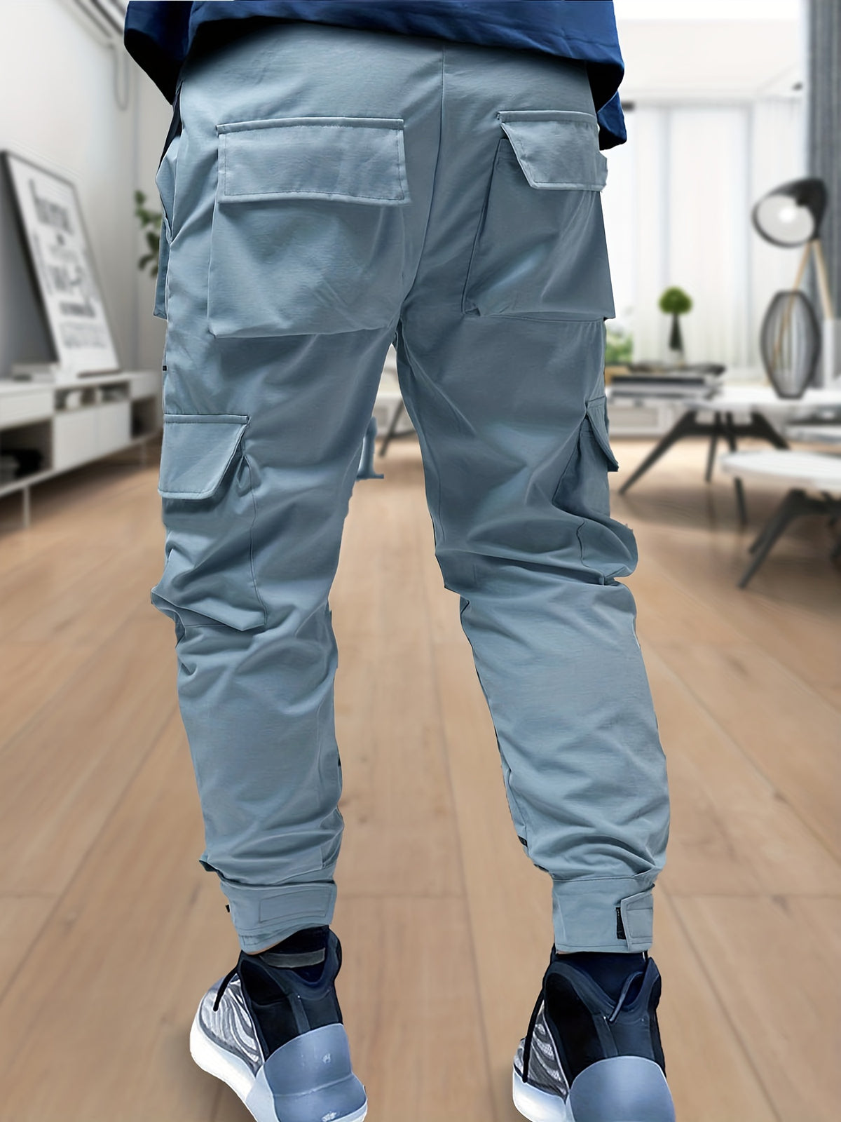 Stylish Multi-Pocket Cargo Pants for Men - Long Footed, Reflective Stripes, Climbing, Mountain, Outdoor Fitness - Comfortable, Breathable, Quick-Drying