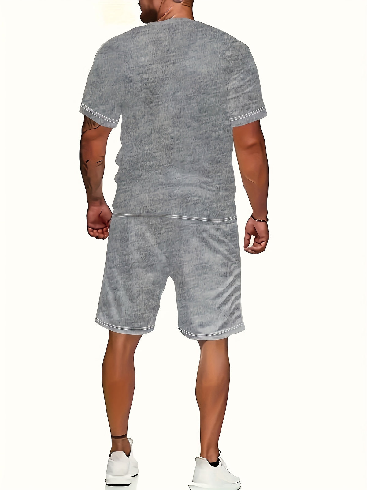 Men Summer Outfits 2 Piece Sets Fashion Short Sleeve Muscle Tee Shirts & Shorts Beach Set Sports Tracksuit For Men, Men's Pajamas Loungewear