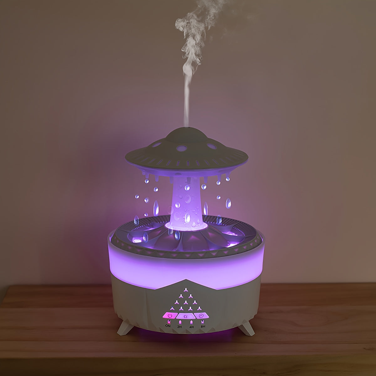 Large Capacity Smart Humidifier & Aromatherapy Diffuser with Remote Control, 300ml/h High-Pressure Mist, 110-220V, 10㎡ Coverage, Night Light, Essential Oil Compatible, White & Gray Design for Home & Office, Humidifier for Home, Office Humidity Solution,