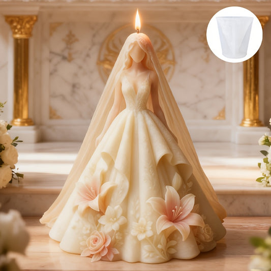 Wedding Dress Mold - Reusable Silicone/Resin/Candle Molds for DIY Wedding Gown Making, Bridal Cake Topper & Craft Decorations, Lifelike Wedding Party, Anniversary/Valentine’s Day Candles/Plaster Figurines (Easy Release