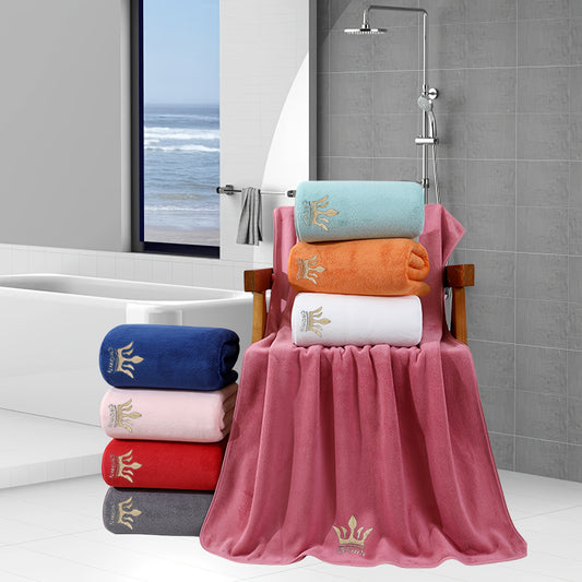 8pcs Plain Bathroom Set, 2 Bath Towels 70 X 140 Cm, 2 Hand Towels 42 X 70 Cm, 4 Square Towels 35 X 35 Cm, Plain Flat Coral Fleece Towels, Microfiber in a Variety of Colors, Highly Absorbent, Quick-Drying, Soft And Comfortable, Bathroom Supplies