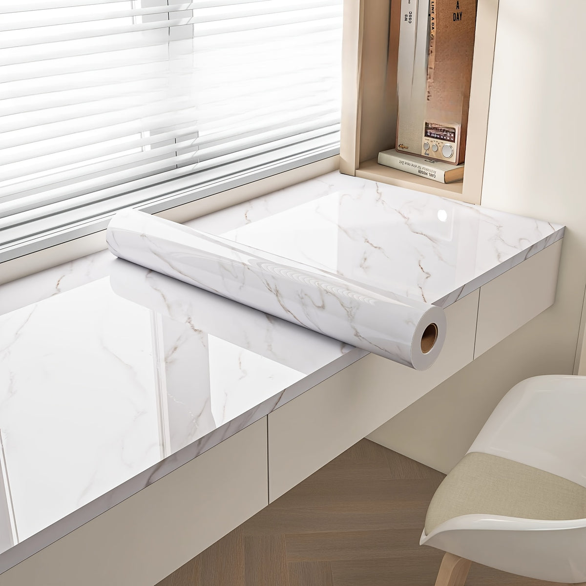 A Roll of Upgraded Thick Oil-Resistant Stickers, Versatile Self-Adhesive Paper for Kitchen Countertops, Easy to Peel And Stick, Convenient And Quick, Suitable for Kitchen Walls And Surfaces, Home Decoration And Renovation.