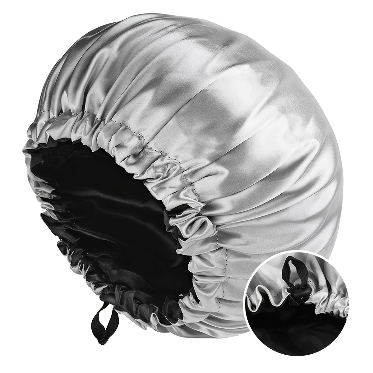 [Satin Sleep Bonnet] Double Layer Satin Bonnet For Sleeping - Adjustable Bonnet For Curly Hair - Large Satin Lined Sleep Cap For Women